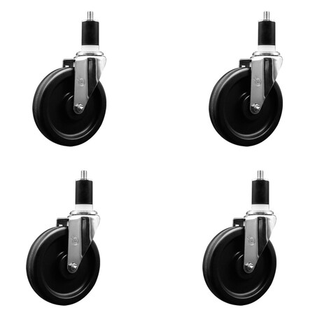 Service Caster 6'' Phenolic Wheel Swivel 1-1/2'' Expanding Stem Caster Set, 4PK SCC-EX20S615-PHS-112-4